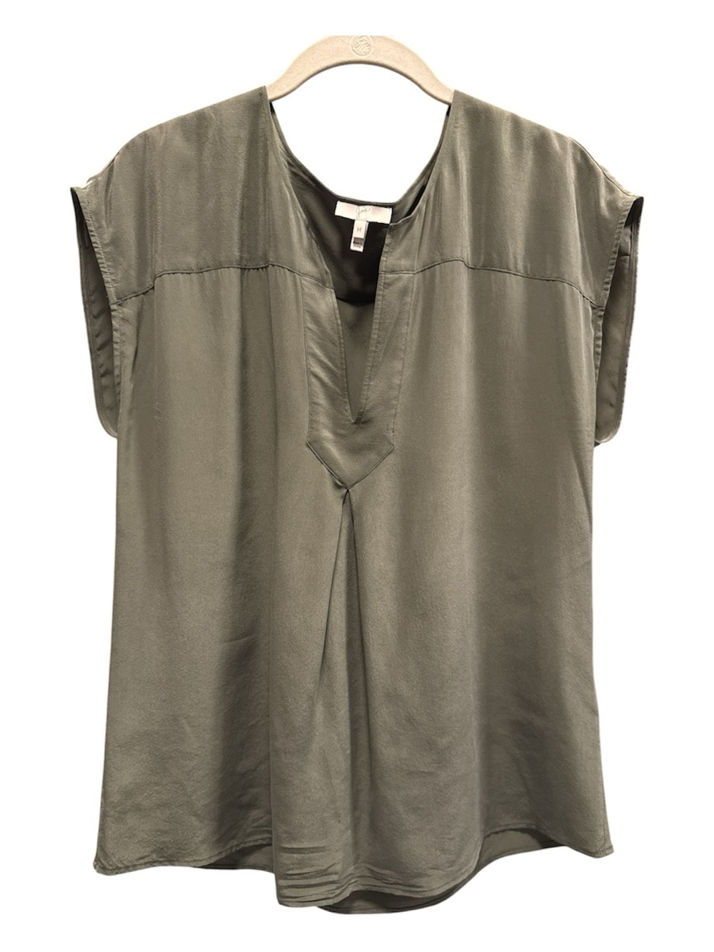 Joie Olive Split V-Neck Short Sleeve Tunic